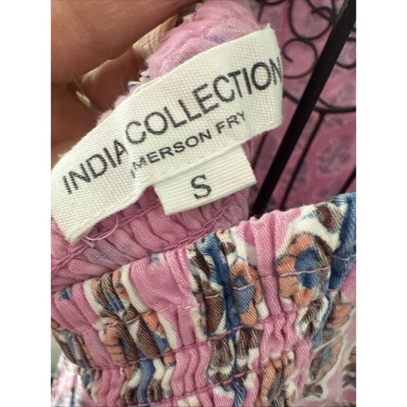 Emerson Fry India Collection Sara Tier Dress Day Flowers Aurora Pink Size Medium - Picture 7 of 8